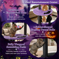 Load image into Gallery viewer, 60-inch Gothic Cat Tower cat tree with plush perch and hanging toys by DirectDeals
