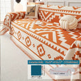 Load image into Gallery viewer, Boho-Chic All-Season Sofa Cover for a 3-seater sofa with an orange and white geometric pattern.