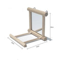 Load image into Gallery viewer, Elegant Premium Natural Solid Wood Bird Stand Featuring Double Sided Mirror Reflection For Parrots by Sell My Stuff