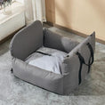 Load image into Gallery viewer, Outbound Travel Portable Car Pet Nest in grey fabric with side walls and carry handles