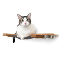 Charger l'image dans la visionneuse de la galerie, Cat hammock by Catastrophic Creations, wall-mounted raised cat furniture with wood planks.