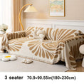 Cargar la imagen en la vista de la galería, Versatile Chenille Sofa Cover by topspet for a 3-seat sofa; tan-on-cream pattern, pet-friendly