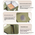 Cargar la imagen en la vista de la galería, Pet Zen outdoor cat/dog bed with aluminum foil insulation, olive-green fabric, detachable eaves and side window curtain