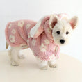Load image into Gallery viewer, Small Dog Flannel Cape Towel, pink fleece with white floral pattern