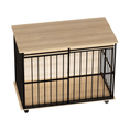 Charger l'image dans la visionneuse de la galerie, Large wooden dog crate furniture by Sangria Beech with removable tray and secure doors