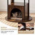 Carica l'immagine nel visualizzatore della galleria, DirectDeals 72-Inch wooden cat tree with condo and perches; dark espresso finish with soft padded mats