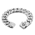 Load image into Gallery viewer, Luxe Cuban Link stainless steel dog collar in silver with secure clasp.