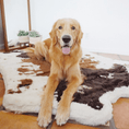 Load image into Gallery viewer, PupRug Animal Print Memory Foam Dog Bed by Paw.com, brown faux cowhide.