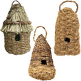Load image into Gallery viewer, GreaterGood Haitian Birdhouse, a backyard habitat woven from straw and natural fibers.