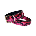 Charger l'image dans la visionneuse de la galerie, Classic Collar & Leash Set By Brand In Fuchsia Snake by Allysa Payne Beverly Hills