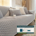 Load image into Gallery viewer, Plush Nordic Sofa Slipcover in light gray chunky knit fabric on a sofa.