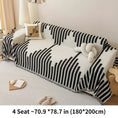 Load image into Gallery viewer, topspet Chenille Fabric Sofa Cover for 4-seat sofa, white with black fern-like pattern