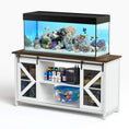 Charger l'image dans la visionneuse de la galerie, Tatub 75-90 Gallon Fish Tank Stand with Cabinet Heavy Duty Metal Large Aquarium Stand for Accessories Storage Reptile Tank Turtle Terrariums Table 1000+ LBS Capacity 58.9"x19.7"x32.6" H White - from For Animals, With Love