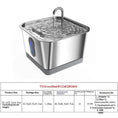 Load image into Gallery viewer, Wireless cat and dog water fountain in stainless steel with blue indicator light