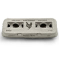 Load image into Gallery viewer, Henlay Laid Local egg carton, 12 eggs, gray kraft with vintage Laid Local logo