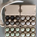 Load image into Gallery viewer, Henlay duck egg cartons, blank flat-top, holds half-dozen jumbo eggs, 4-pack