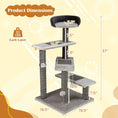 Load image into Gallery viewer, 93 cm tall cat tree kitten tower in gray with sisal and jute scratching posts by DirectDeals