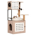 Charger l'image dans la visionneuse de la galerie, Cat Tree with Litter Box Enclosure and Large Hammock by HouseOfZazla