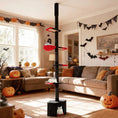 Load image into Gallery viewer, DirectDeals Floor-to-Ceiling Gothic Cat Tree, black with red platforms, adjustable 97–118 inches, 5-tier condo.