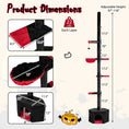Load image into Gallery viewer, Floor-to-Ceiling Gothic Cat Tree, DirectDeals, 97-118 in, 5-tier with condo, black with red accents