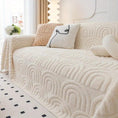 Load image into Gallery viewer, Luxurious Four Seasons Jacquard slipcover for couch by topspet; cream arc-pattern, waterproof sofa cover