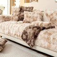 Load image into Gallery viewer, Luxurious Gradient Velvet Sofa Cover with plush cushions on beige sofa