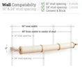 Carica l'immagine nel visualizzatore della galleria, Horizontal Scratching Post for Cats, beige sisal-wrapped with wooden ends, wall-mounted