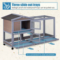 Bild in Galerie-Betrachter laden, Premium Outdoor Indoor Two Layer Wooden Rabbit Hutch Waterproof Roof by Vivalo
