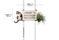 Bild in Galerie-Betrachter laden, Deluxe Cat Cubby Bed by Catastrophic Creations; beige fabric cat condo with slatted sides