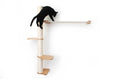 Bild in Galerie-Betrachter laden, The Crow's Nest wall cat scratcher with hammock; natural sisal rope post and light wood shelves.