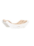 Load image into Gallery viewer, Cat Bed on Wall Light, white wood frame with beige cushioned interior for cats