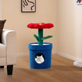 Gallery viewerに画像を読み込む, Cute Cat Tree by DirectDeals with blue base, green stem and red flower-padded perch for indoor cats