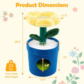 Gallery viewerに画像を読み込む, DirectDeals cat tree with yellow flower-padded plush perch, blue base and green leaves.