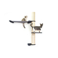 Bild in Galerie-Betrachter laden, The Crow's Nest wall cat scratcher condo by Catastrophic Creations with natural sisal rope post and black platforms