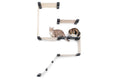 Bild in Galerie-Betrachter laden, The Deluxe Cat Fort Cat Condo by Catastrophic Creations; light wood modular cat furniture with black connectors, two cats on shelf.