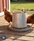 Load image into Gallery viewer, Miller Galvanized Hanging Chicken Feeder 12 lb Metal Poultry Feed Dispenser by Paw and Tail Supply