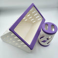 Charger l'image dans la visionneuse de la galerie, Open Air Hay Feeder and Hay Roller Bundle, purple and white plastic for small animals