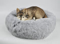 Load image into Gallery viewer, OrthoPlush 28-inch pet bed in snowflake white two-tone plush, round and cozy