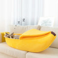 Load image into Gallery viewer, Premium Banana Pet Bed Funny Shaped Soft Warm Dog Cat House Portable by Furr Baby Gifts