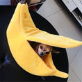 Load image into Gallery viewer, Premium Banana Pet Bed Funny Shaped Soft Warm Dog Cat House Portable by Furr Baby Gifts