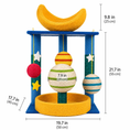 Load image into Gallery viewer, The Starry Teddy Velvet Sisal Cat Climbing Tower by For Animals, With Love; blue cat tree with 3 hanging balls.
