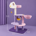 Load image into Gallery viewer, The Premium Purple Multi-Level Cat Tree by For Animals, With Love; purple and pink plush with cloud topper.
