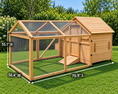 Charger l'image dans la visionneuse de la galerie, Solid Fir Wood Outdoor Chicken Coop With Run, natural wood finish.
