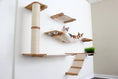 Load image into Gallery viewer, The Bunker multi-level cat tree with hammock perch, beige fabric and wood, two cats lounging.