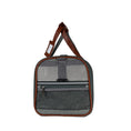 Bild in Galerie-Betrachter laden, Mr. Peanut's Gold Series V2.0 pet carrier; grey fabric with brown leather trim and mesh front panel.