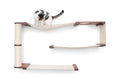 Load image into Gallery viewer, Cat Maze Wall 3-Tier Cat Tree cat condo in beige fabric with wooden frame and a sisal rope column
