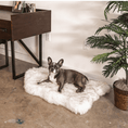 Load image into Gallery viewer, PupRug by Paw.com® Faux Fur Orthopedic Dog Bed - Curve White with Brown Accents