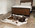 Load image into Gallery viewer, Paw.com PupRug Animal Print Memory Foam Dog Bed in brown faux cowhide.