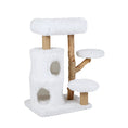 Carica l'immagine nel visualizzatore della galleria, White Solid Wood Cat Tree 30.5 Inch Modern Indoor Tower Pear Branches by DirectDeals