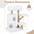Carica l'immagine nel visualizzatore della galleria, White Solid Wood Cat Tree 30.5 Inch Modern Indoor Tower Pear Branches by DirectDeals
